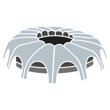 İzole edilmiş Japon açık stadyum vektör illüstrasyonu