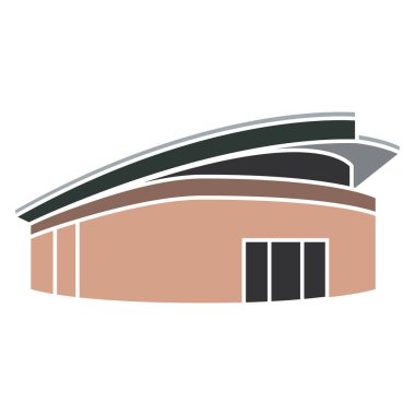 İzole edilmiş modern daire açık stadyum vektör illüstrasyonu