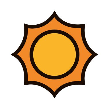 İzole edilmiş güneş yaz ikonu vektör çizimi