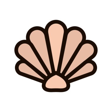 İzole kabuk yaz ikonu vektör illüstrasyonu