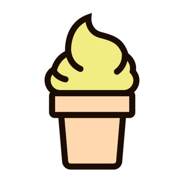 İzole edilmiş dondurma yaz ikonu vektör illüstrasyonu