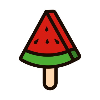 İzole edilmiş karpuz yaz ikonu vektör çizimi