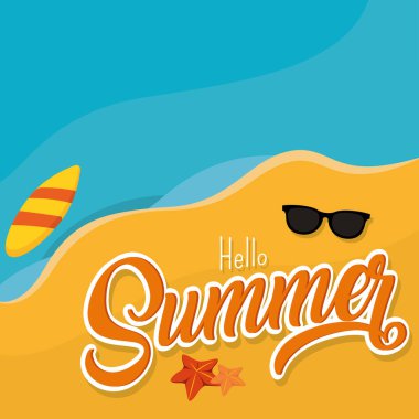 Poster Summer plaj güneş vektör illüstrasyonu