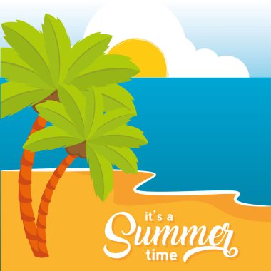 Poster Summer plaj vektör illüstrasyonu
