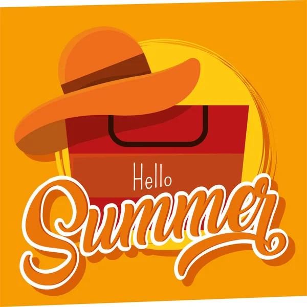 Poster Verão chapéu de sol vetor ilustração — Vetor de Stock