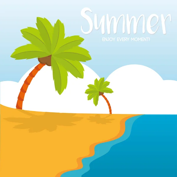 Plakát Letní pláž vektor ilustrace — Stockový vektor