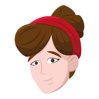 İzole edilmiş mutlu kadın çizgi film Avatar Vektörü