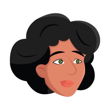 İzole edilmiş mutlu kadın çizgi film Avatar Vektörü