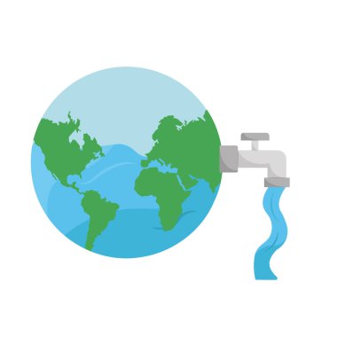 Su musluğuyla izole edilmiş toprak küre.