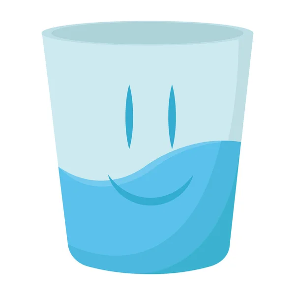 孤立した幸せな水のガラスの漫画ベクトル — ストックベクタ