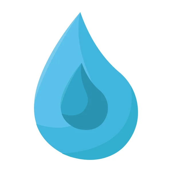 Geïsoleerde druppel water pictogram plat ontwerp Vector — Stockvector