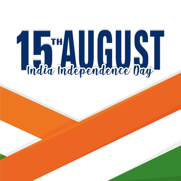 Affiche 15 augustus vlag India onafhankelijkheid dag vector illustratie — Stockvector