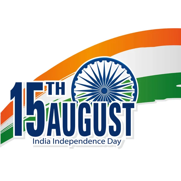 Geïsoleerde vlag 15 augustus India onafhankelijkheid dag vector illustratie — Stockvector