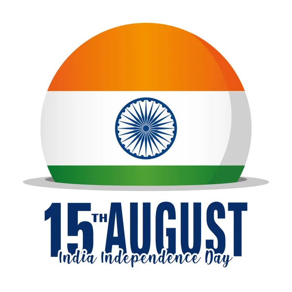 Geïsoleerde vlag India onafhankelijkheid dag vector illustratie — Stockvector