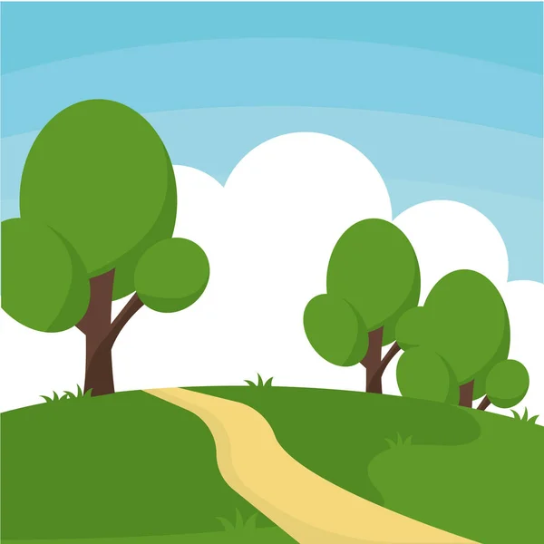 Poster trees forest landscape vector illustration — Stockvector