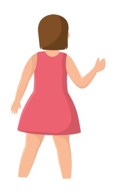 İzole edilmiş vücut çocuğu baba vektör çizimi