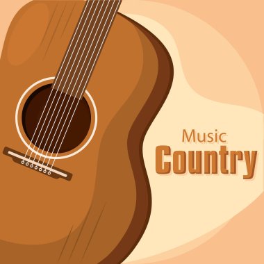 Isolated guitar country music vector illustration