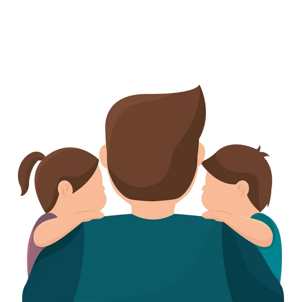Isolated dad and sons father vector illustration — Vettoriale Stock