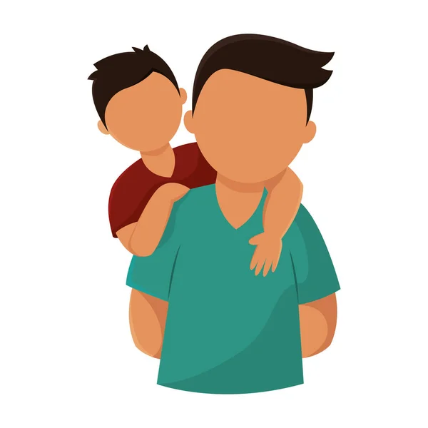 Isolated dad and child father vector illustration — Vettoriale Stock