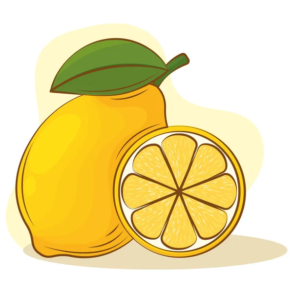 Isolated lemon color sketch vector illustation — Stockvektor