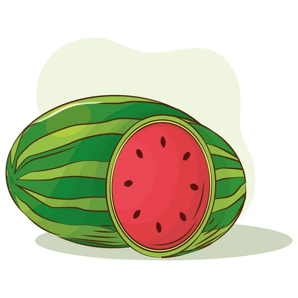 Isolated watermelon color sketch vector illustation — Vetor de Stock