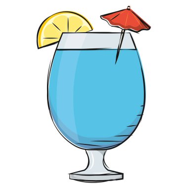 İzole edilmiş turuncu kokteyl çizimi