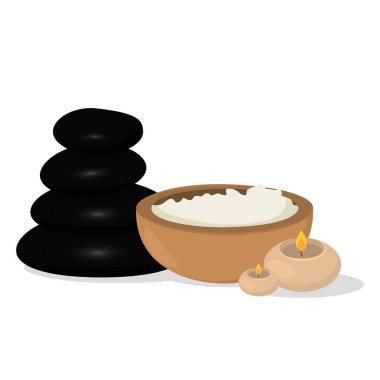 İzole taşlar tuzlu spa vektör çizimi