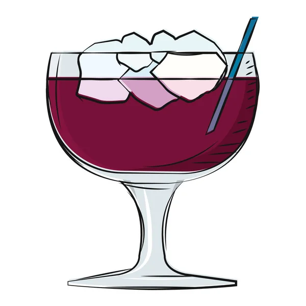 Isolated grape cocktail vector illustration — Vector de stock