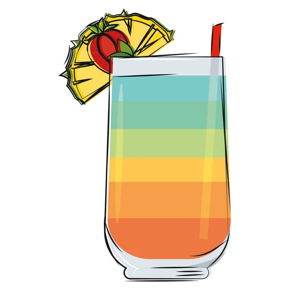 Isolated tropical cocktail vector illustration — Stock Vector