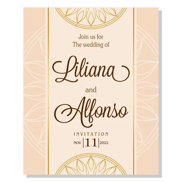 Isolated decorated wedding invitation vector illustration — Vettoriale Stock