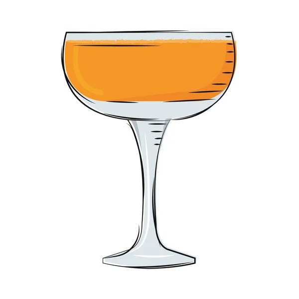 İzole edilmiş turuncu kokteyl çizimi — Stok Vektör
