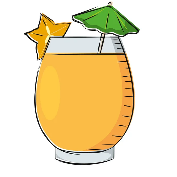 Isolierte Illustration eines orangen Cocktail-Vektors — Stockvektor