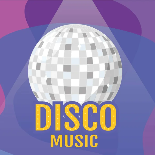 Geïsoleerde bal disco muziek vector illustratie — Stockvector