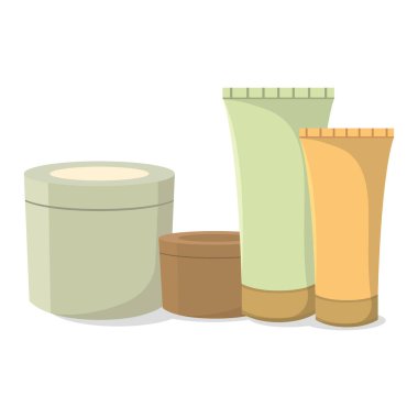 İzole edilmiş krem vücut spa vektör çizimi