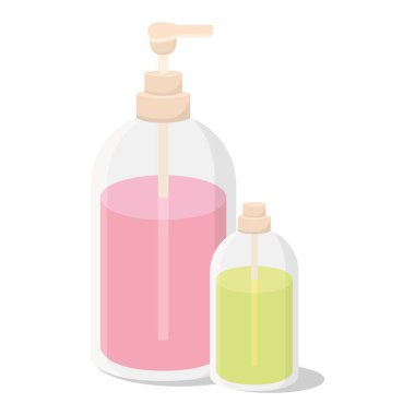 İzole edilmiş sıvı sabun spa vektör çizimi