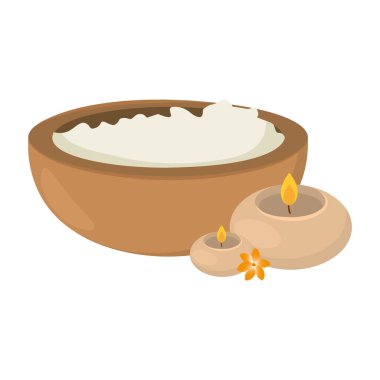 İzole edilmiş beyaz tuz spa vektör çizimi