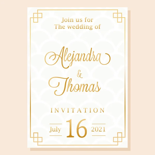 Μεμονωμένες γραμμές ονόματα γάμο πρόσκληση διάνυσμα εικονογράφηση — Διανυσματικό Αρχείο