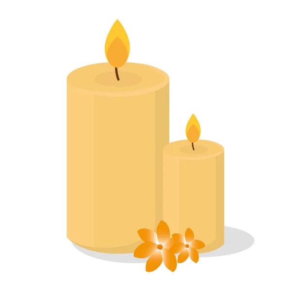 Isolated white candle spa vector illustration — ストックベクタ