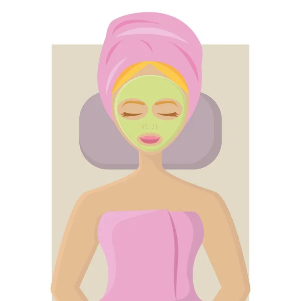 Isolated woman mask spa vector illustration — Stockvektor