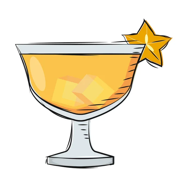 Isolated orange cocktail vector illustration — Stock Vector