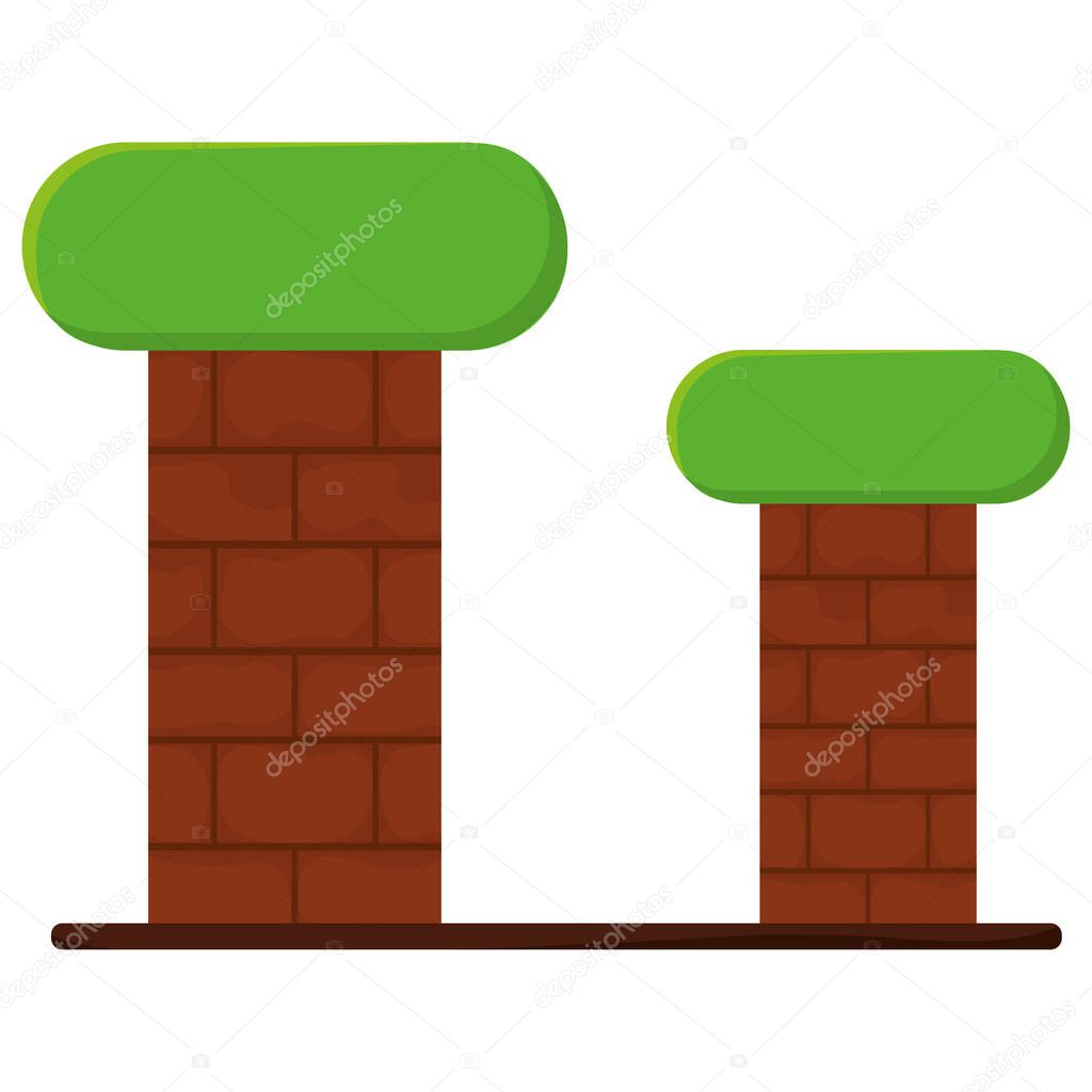 Isolated walls marios videogame vector illustration