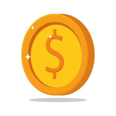 İzole edilmiş para marios video oyunu vektör çizimi