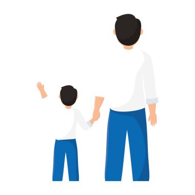 Isolated dad and child father vector illustration