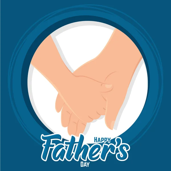 Isolated dad and baby hands father vector illustration — Vetor de Stock