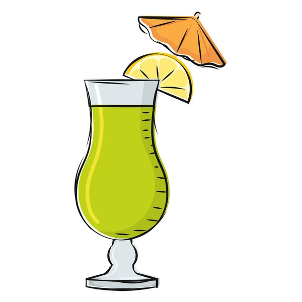 Изолированная векторная иллюстрация лимонного коктейля — стоковый вектор