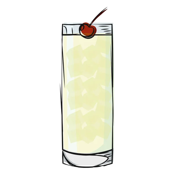 Изолированная векторная иллюстрация вишневого коктейля — стоковый вектор