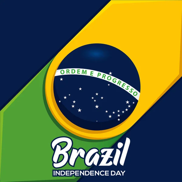 Poster color flag brazil independence vector illustration — Vector de stock