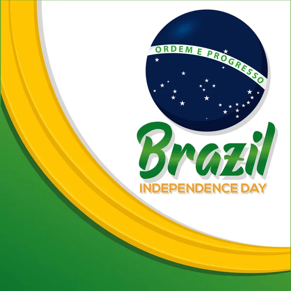 Poster logo vlag Brazilië onafhankelijkheid vector illustratie — Stockvector