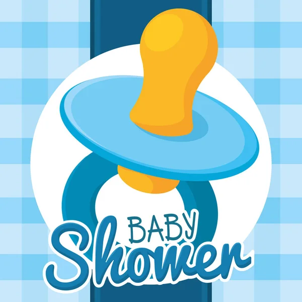 Background Blue Baby Mouth Shower Vector Illustration — Stok Vektör