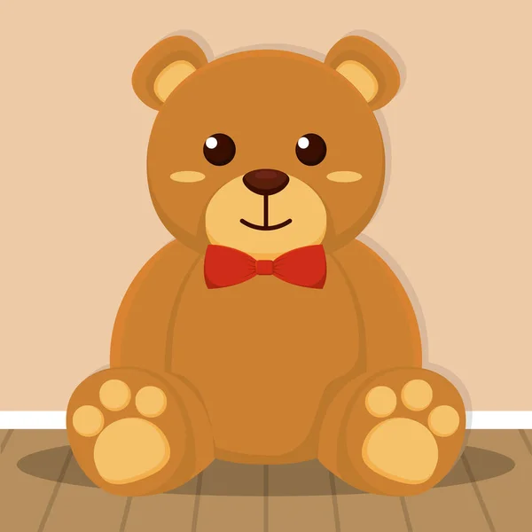 Background Teddy Bear Toys Child Enjoy Vector Illustration — Stockvektor